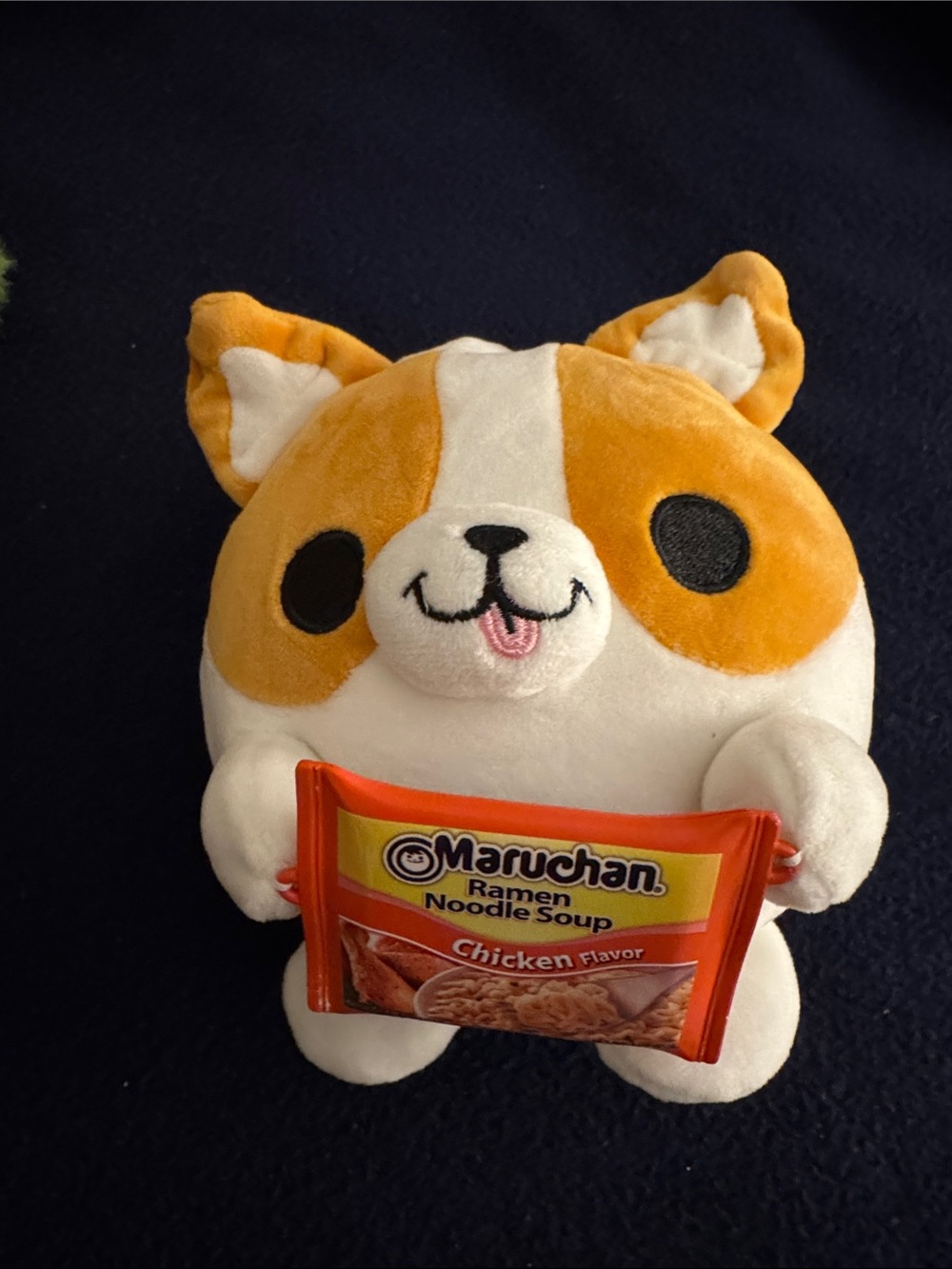 Zuru Corgi Plush Holding Maruchan Ramen Packet - White & Orange